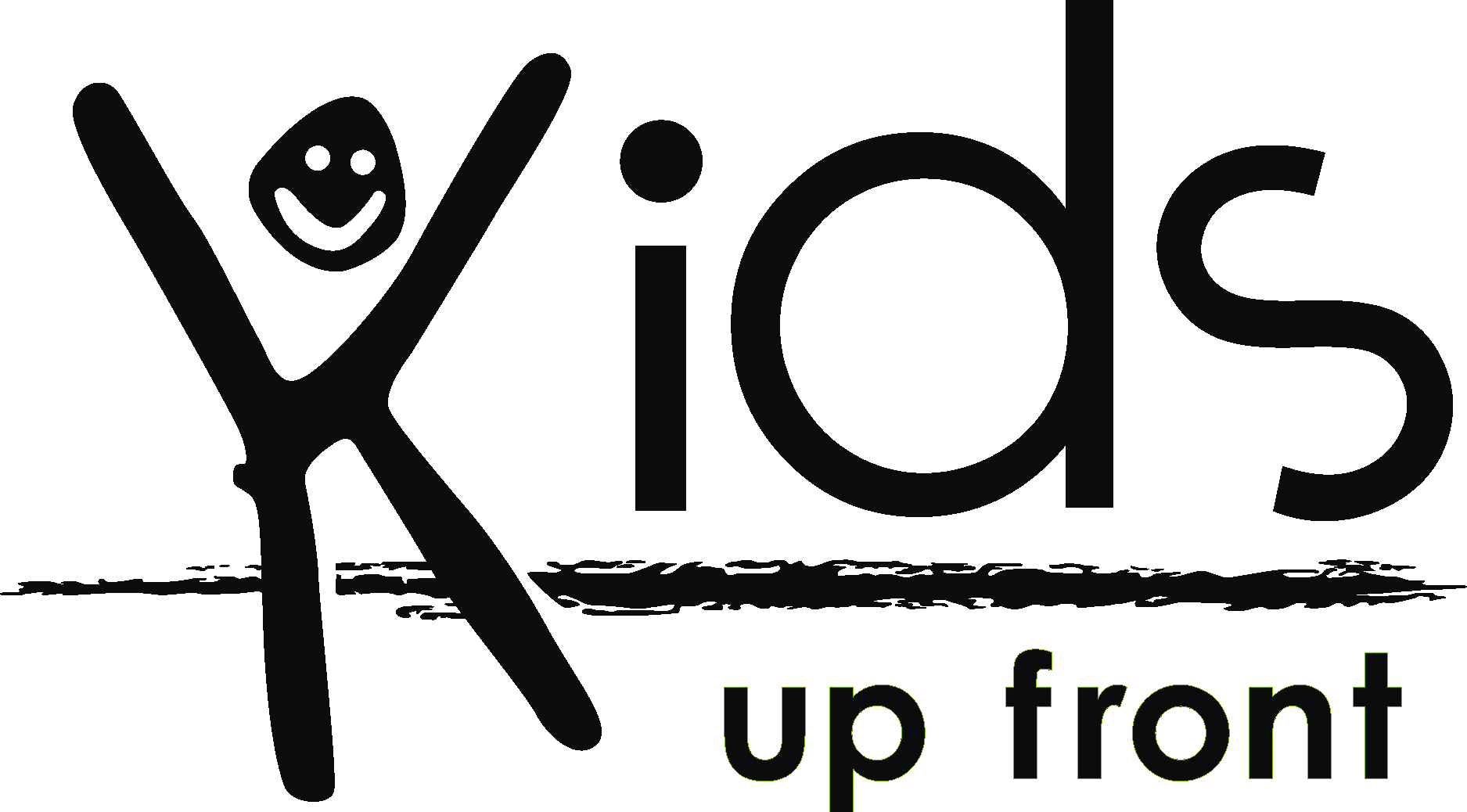 Kids Up Front Black Logo Vector Logo